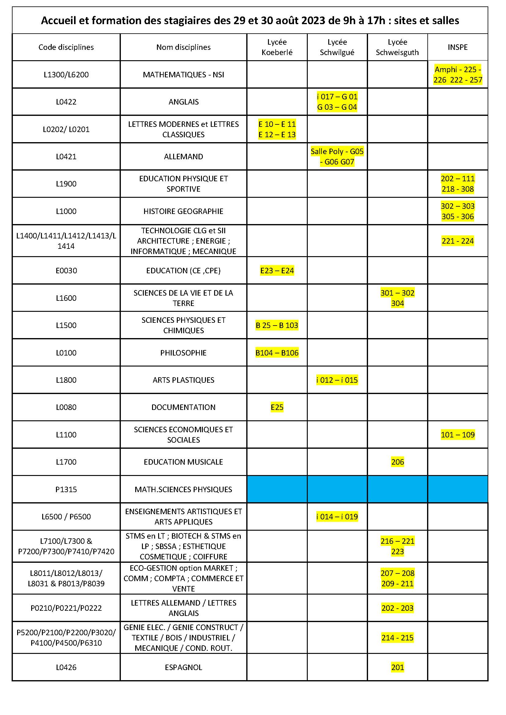 Programme pré-rentrée 2023